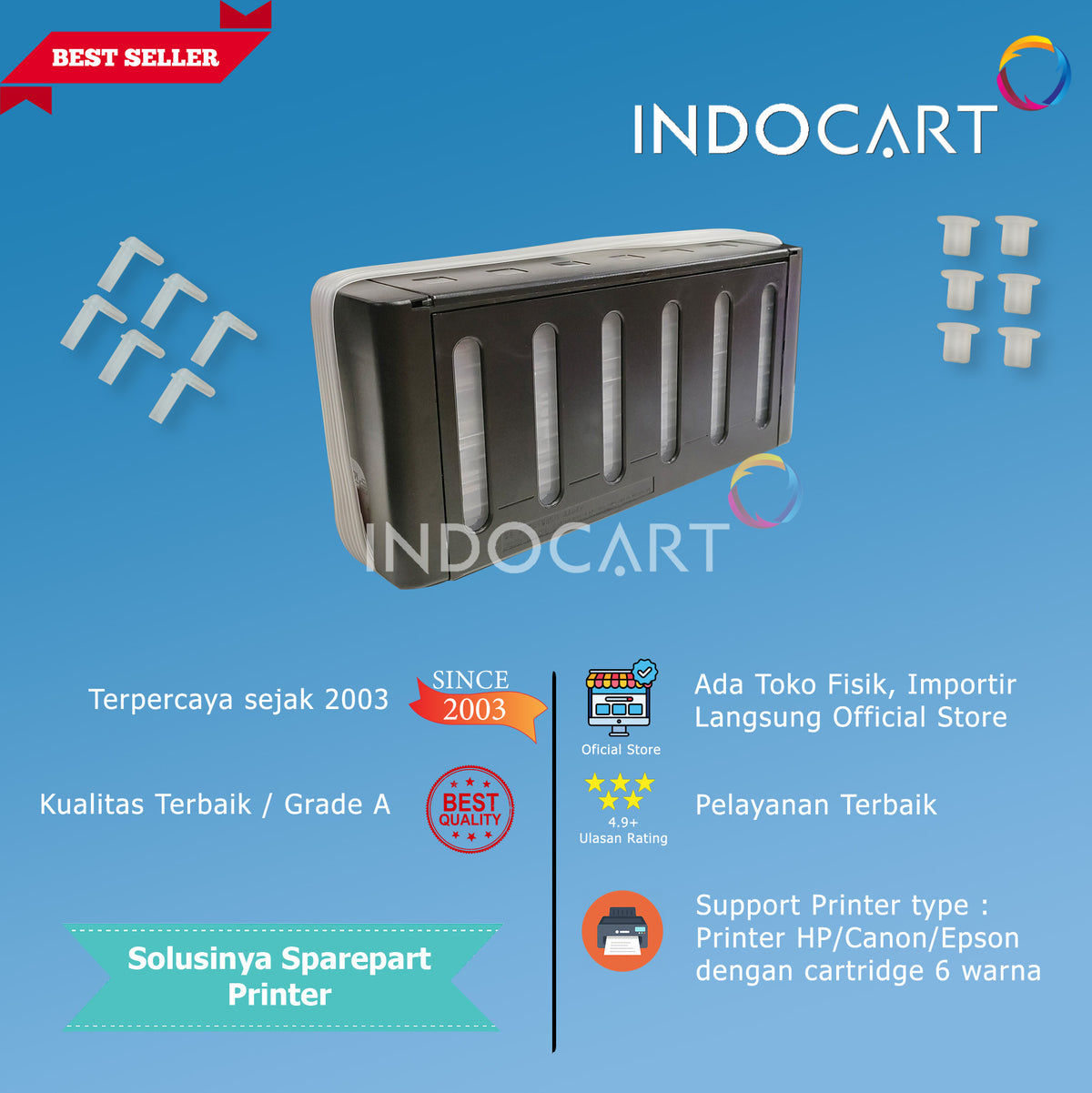 Ink Tank Modif-Tabung Infus Printer Tinta Epson HP Canon 6W Dengan Jepitan Selang
