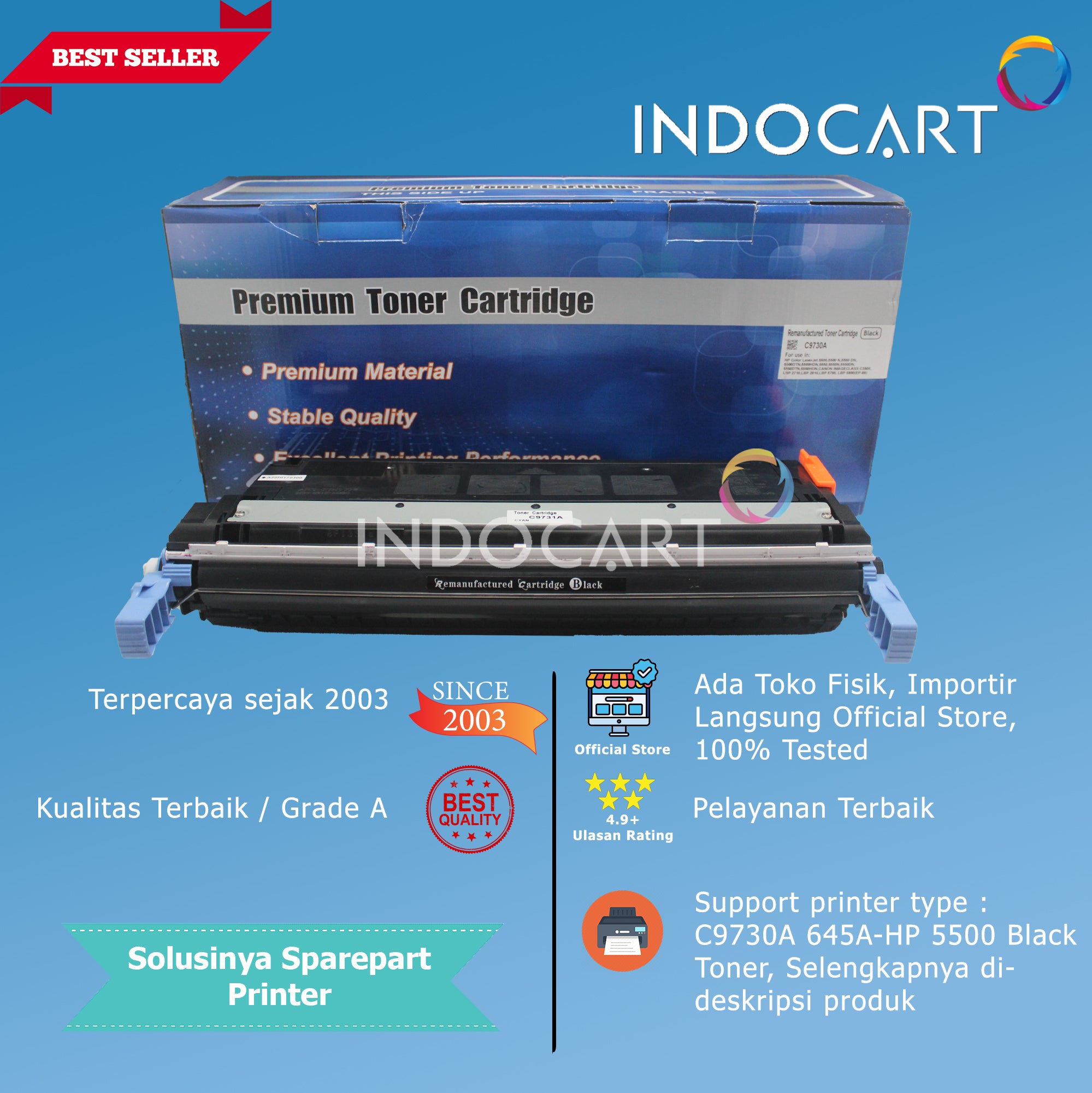 Toner Cartridge Compatible C9730A C9731A C9732A C9733A 645A-HP 5500