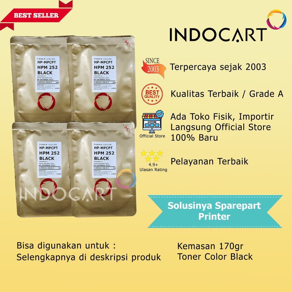 Serbuk Toner Warna MPCPT M252-212A W2120A W2121A W2122A W2123A HP CLJ M554 M555-170gr K