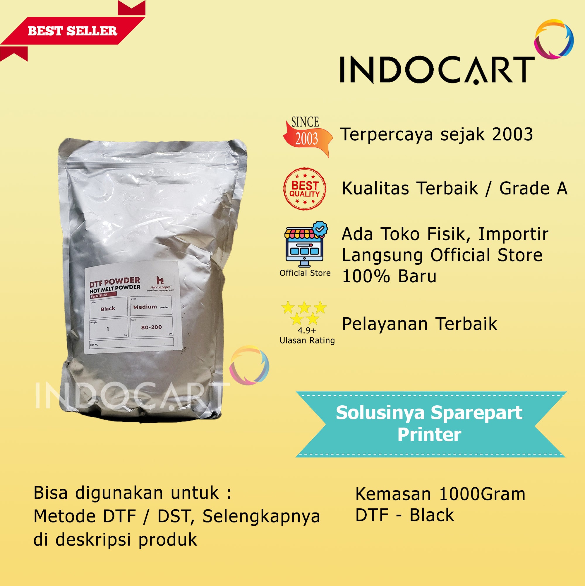Tepung Powder TPU Sablon DTF Digital Transfer Film-1Kg