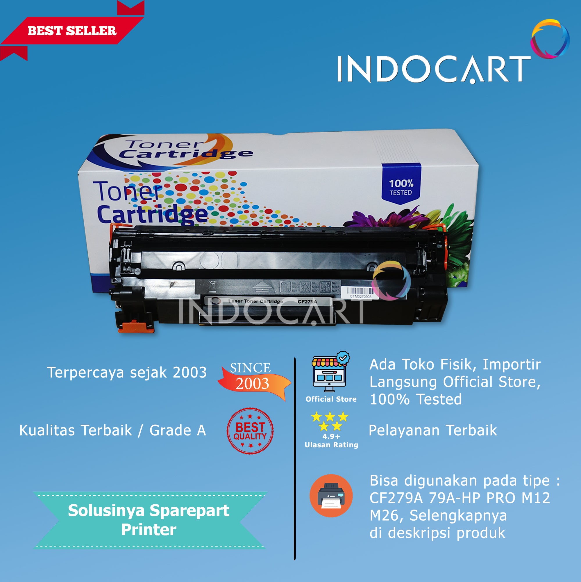 Toner Cartridge Compatible CF279A 79A-HP LaserJet Pro M12 M26