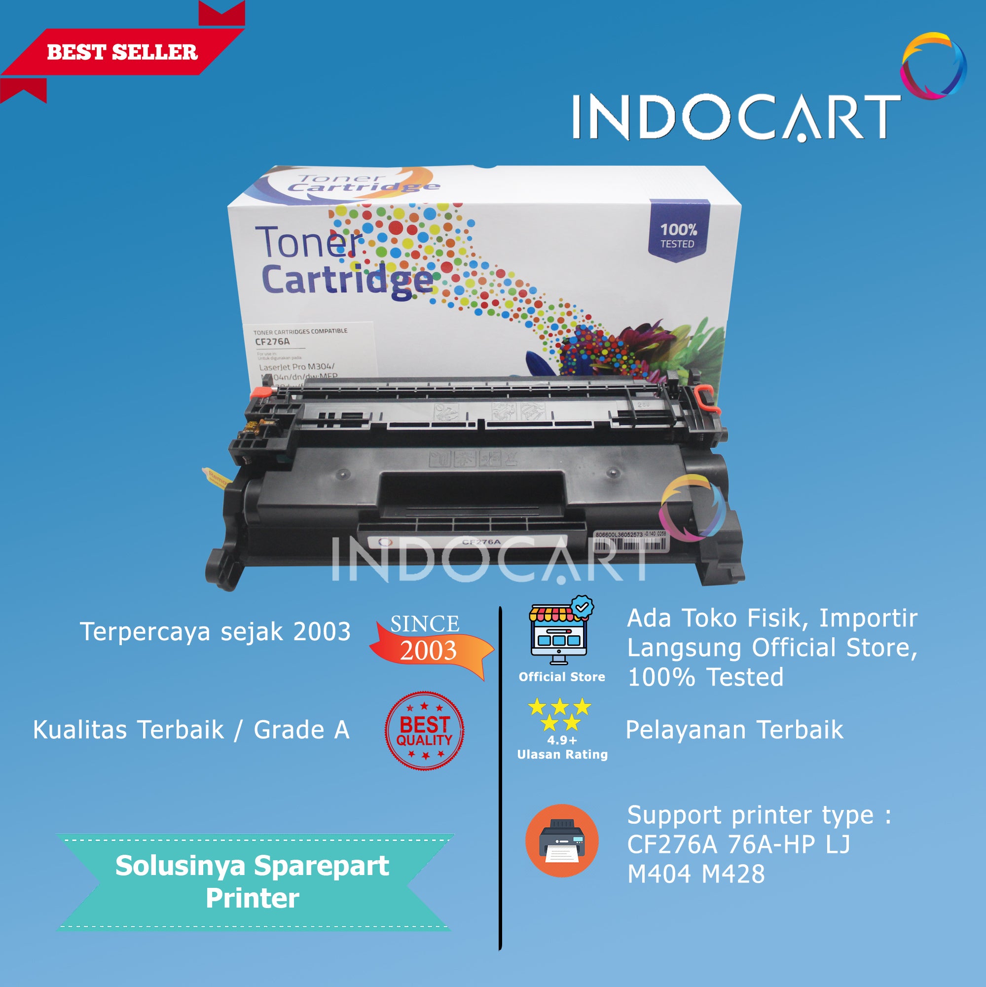 Toner Cartridge Compatible CF276A 76A-HP LJ M404 M406 M428 M430-Dengan Chip