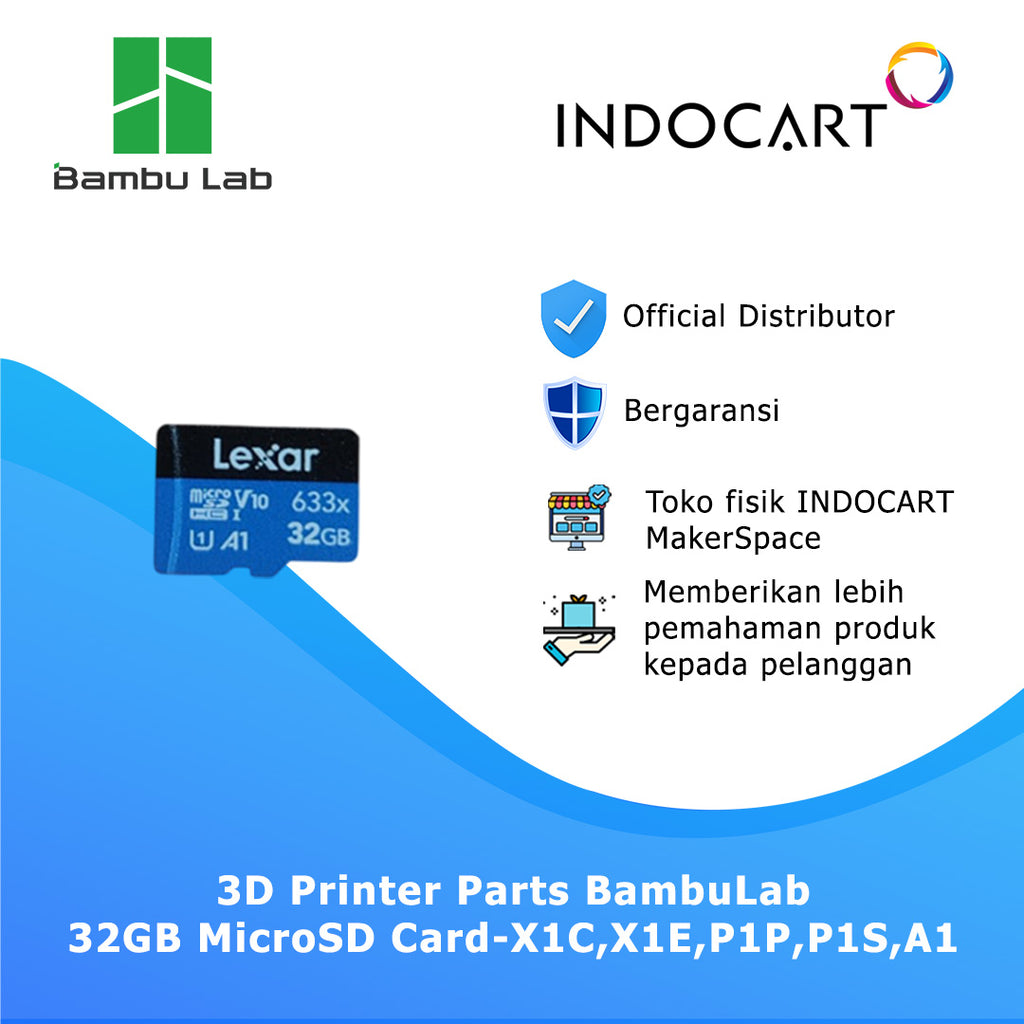 3D Printer Parts BambuLab 32GB MicroSD Card BambuLab X1C,X1E,P1P,P1S,A1