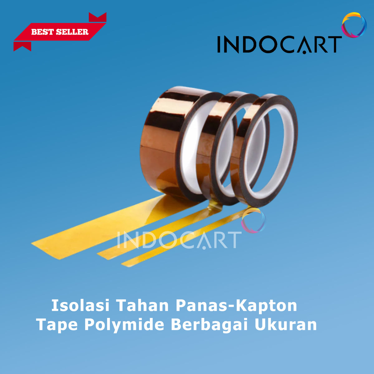 Isolasi Tahan Panas Heatproof Resistance Tape Kapton-Polymide 5mm 10mm 20mm 25mm 30mm