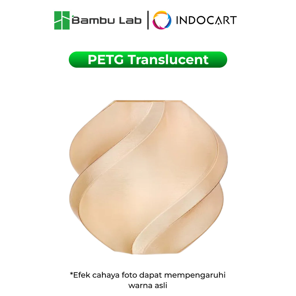 3D Printer Filament Refill BambuLab PETG Translucent Excellent Light Transmittance and Minimal Warping 1.75mm 1Kg