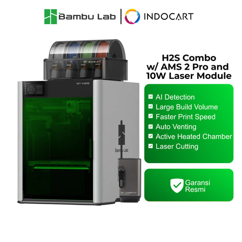 3D Printer BambuLab H2S Combo Large Volume Multi Color Printing with Laser Cutting Engraver Function