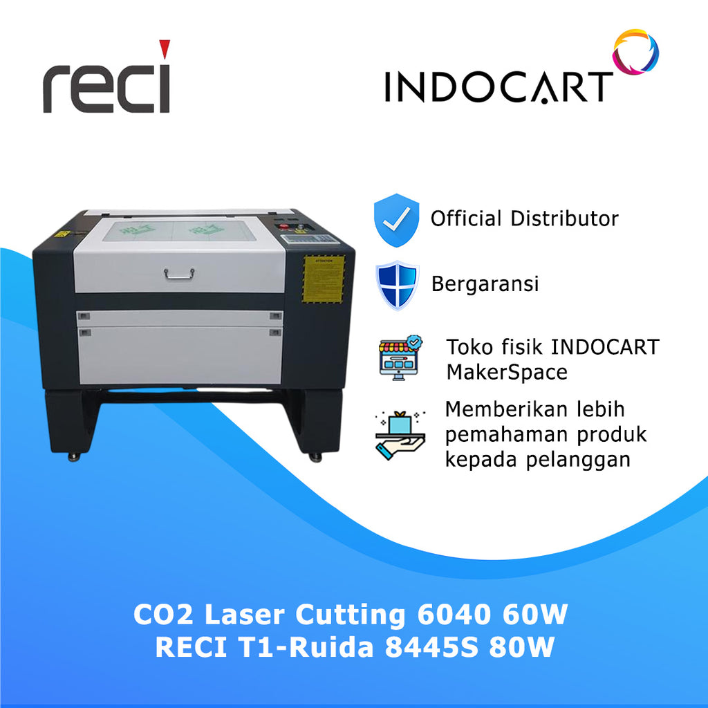 CO2 Laser Cutting Engraver 6040 60W with RECI T1 Controller Ruida 8445S 80W