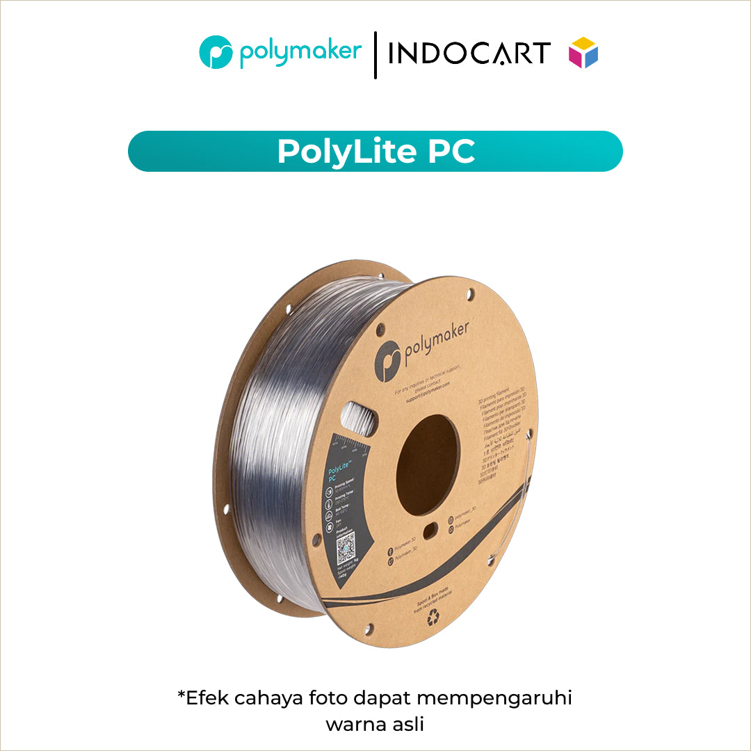 3D Printer Filament PolyMaker PolyLite PC PolyCarbonate Transparent 1.75mm 1Kg
