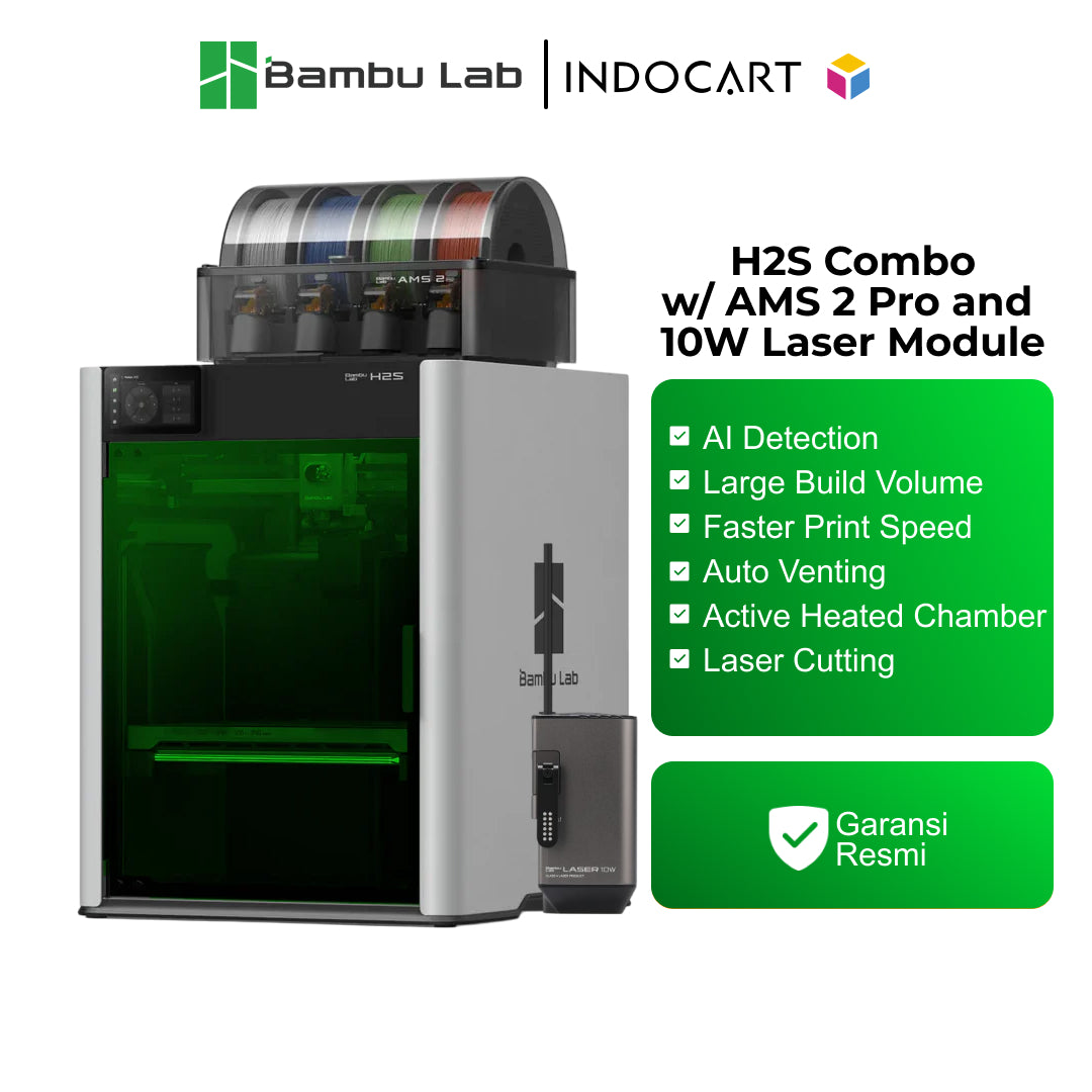 3D Printer BambuLab H2S Combo Large Volume Multi Color Printing with Laser Cutting Engraver Function ( 100% NEW. NEVER SELL REFURBISHED UNIT )
