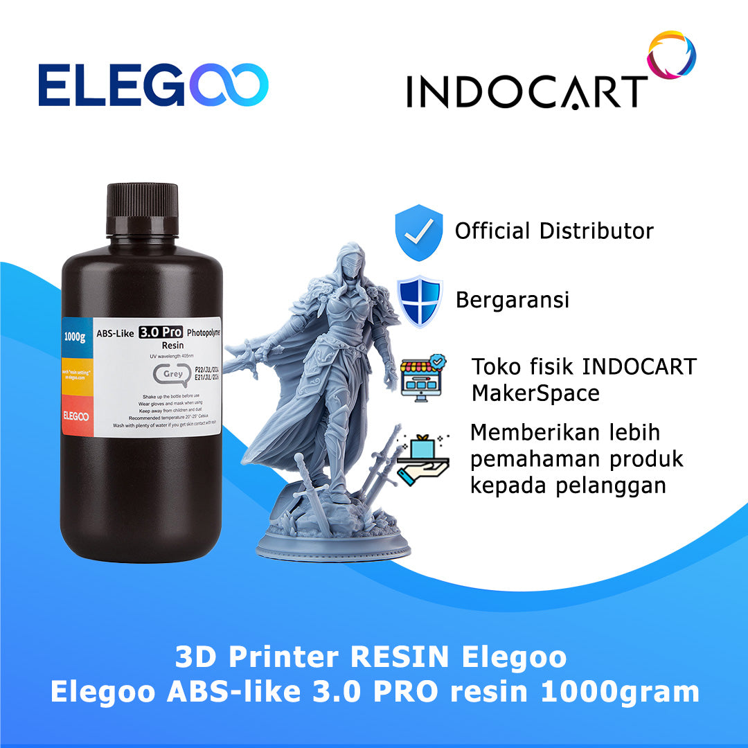 3D Printer Resin Elegoo ABS-Like 3.0 PRO Higher Scratch and Heat Resistance Resin Colored 1Kg