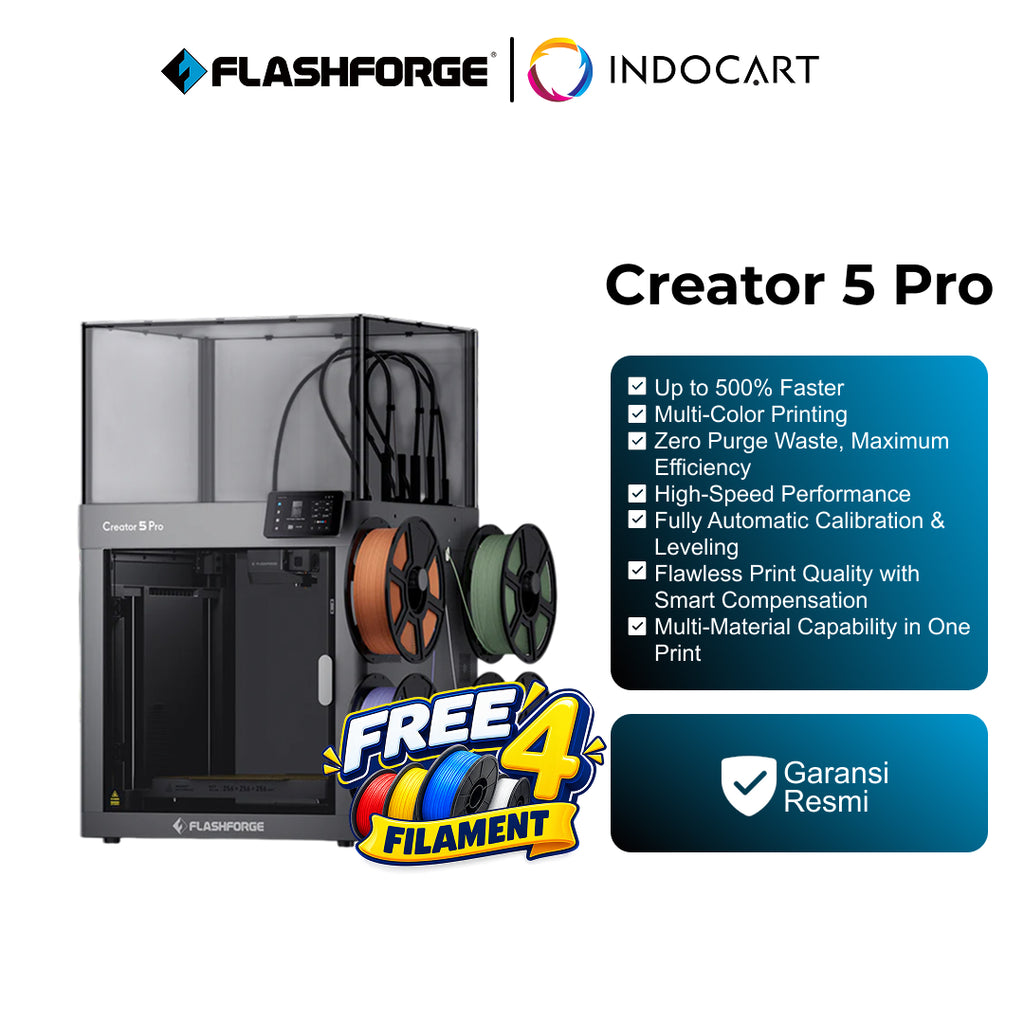3D Printer Flashforge Creator 5 Pro 4 Toolhead Full Enclosed Multicolor 3D Printer