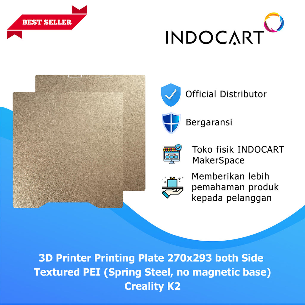 3D Printer Printing Plate Both Side Textured PEI Spring Steel No Magnetic Base Creality K2