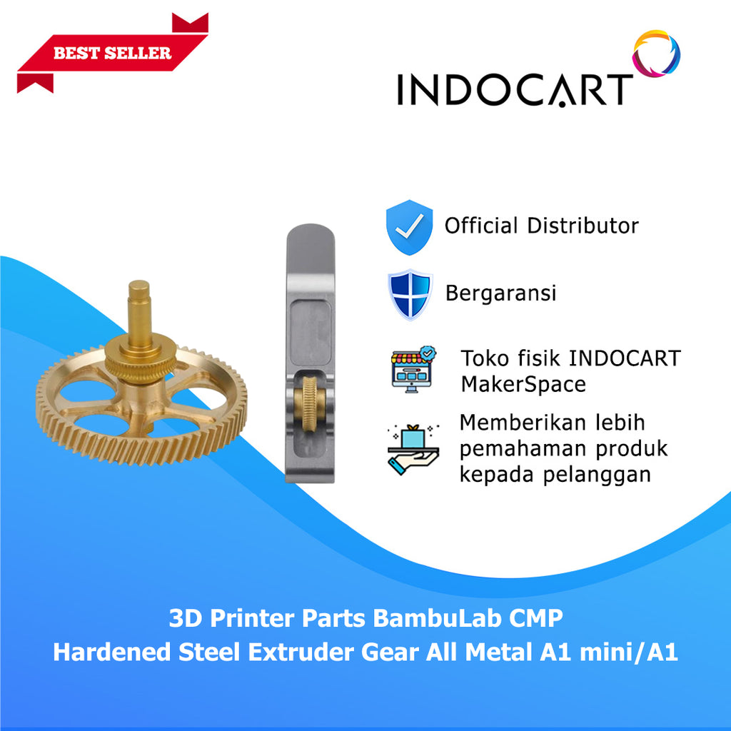 3D Printer Parts CMP Hardened Steel Extruder Gear All Metal BambuLab A1 Mini/A1