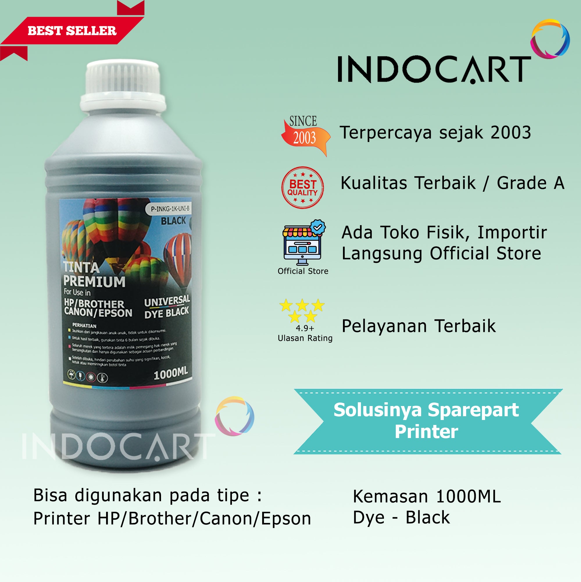 IndoCart Tinta Premium Canon PG 88 PGI 725 750-Dye Ink-1kg