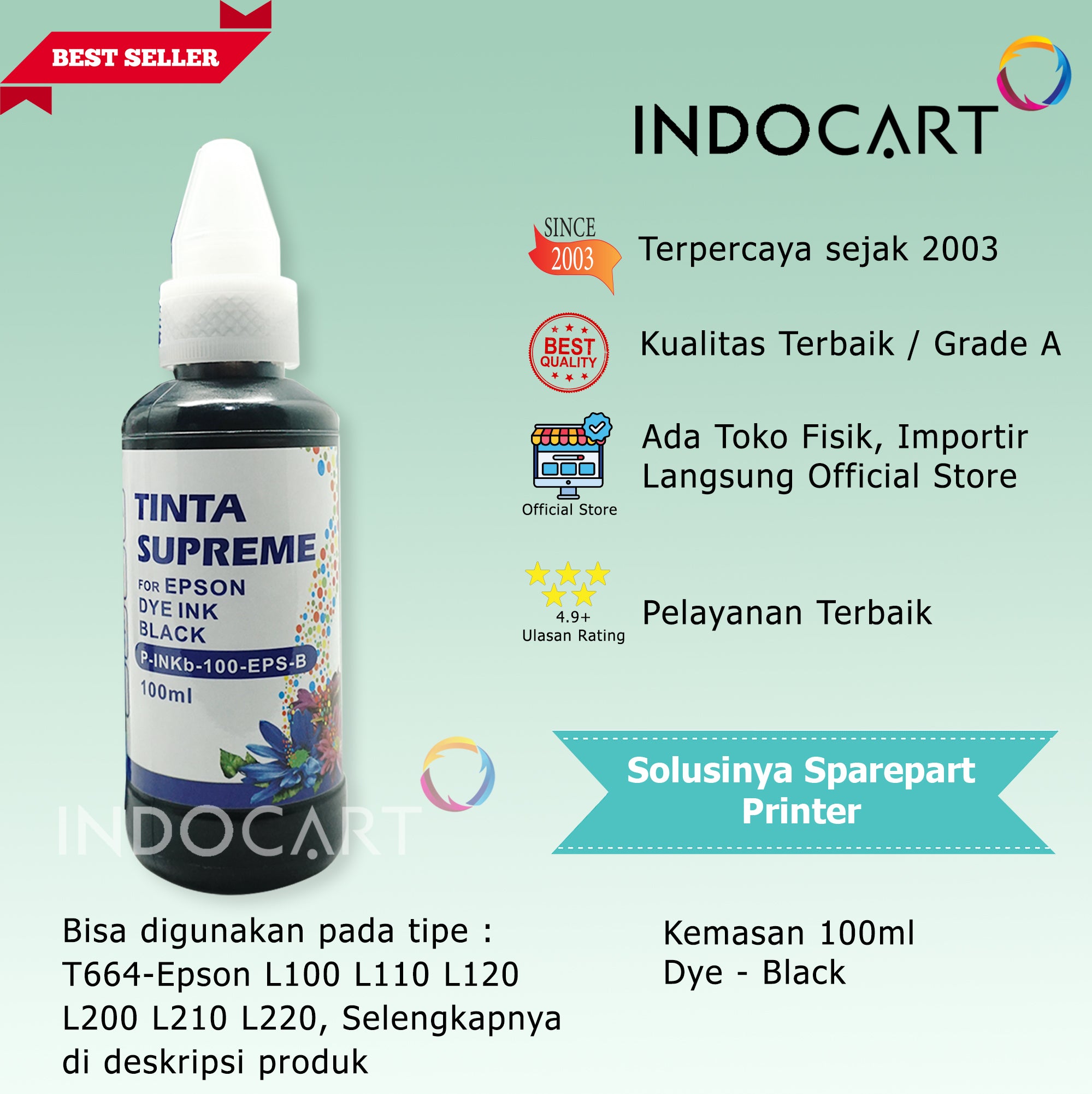 Tinta Refill Printer Epson-100ml-Supreme-Dye Color