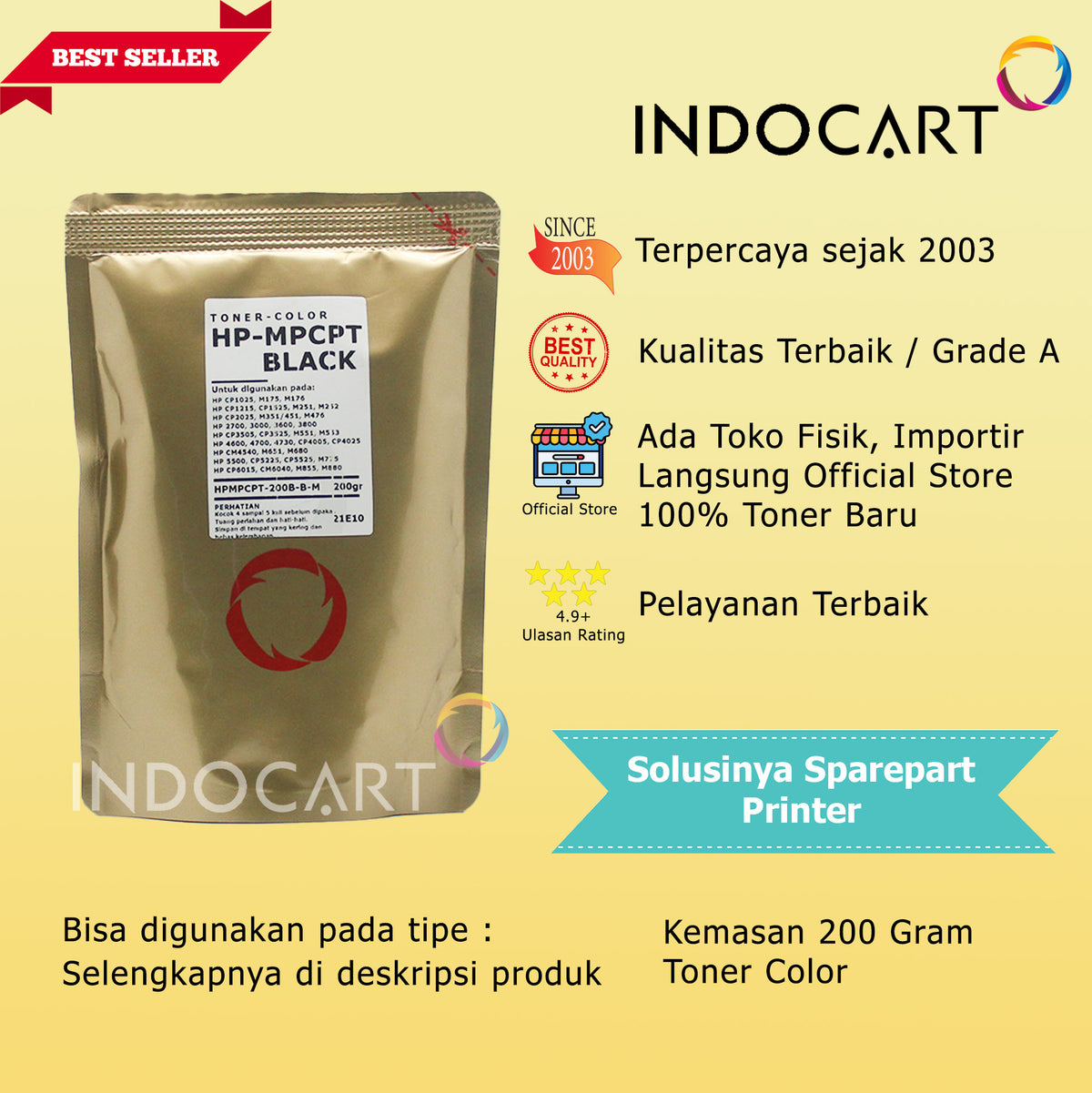 Serbuk Toner Warna MPCPT 652A 653A 654A-HP LaserJet M680 M651 (35gr-200gr)