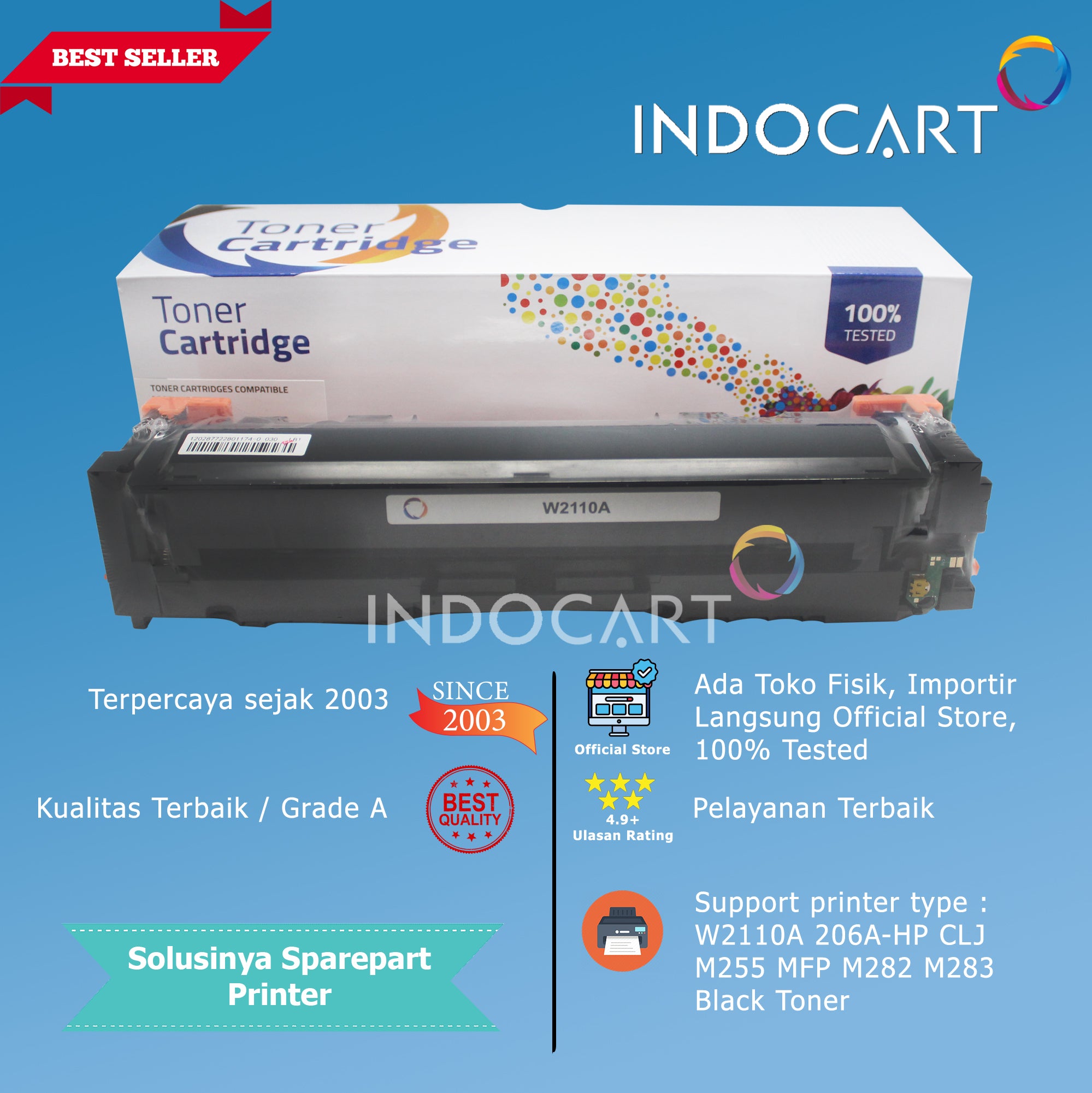 Toner Cartridge Compatible W2110A W2111A W2112A W2113A 206A-HP CLJ M255 MFP M282 M283