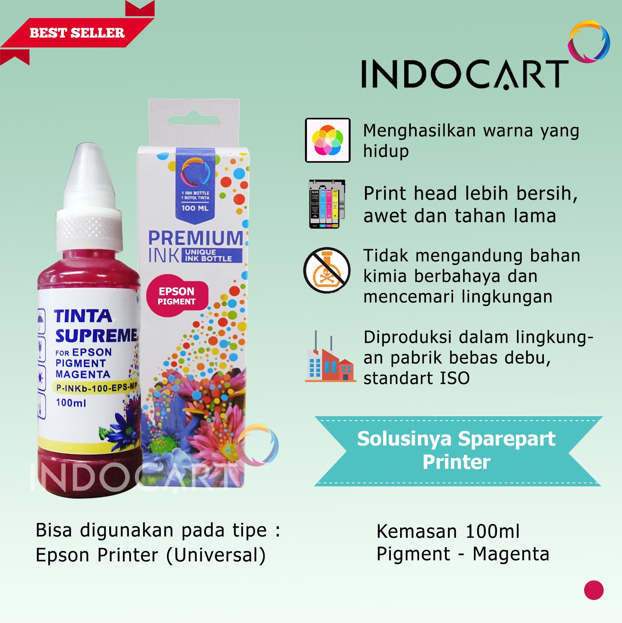 Tinta Refill Printer Epson Pigment Ink 100ml-Dengan Dus