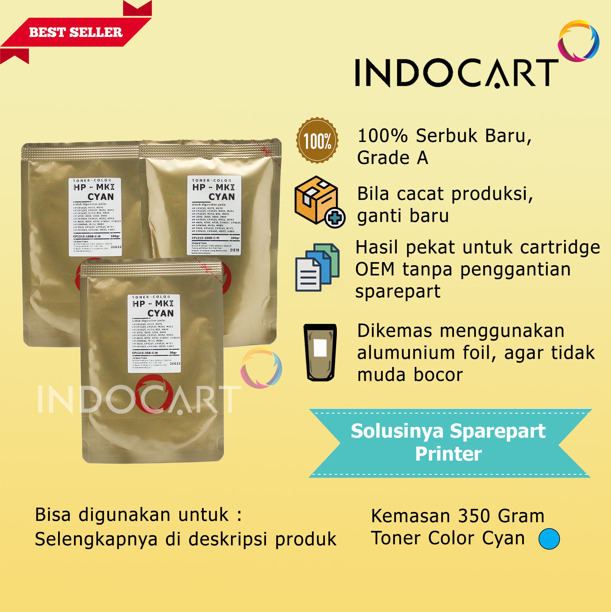 Serbuk Toner Warna Mitsubishi-CRG 316 322 323 329-Canon LBP 5050 7018 7750 9100-CMY (250gr-350gr)