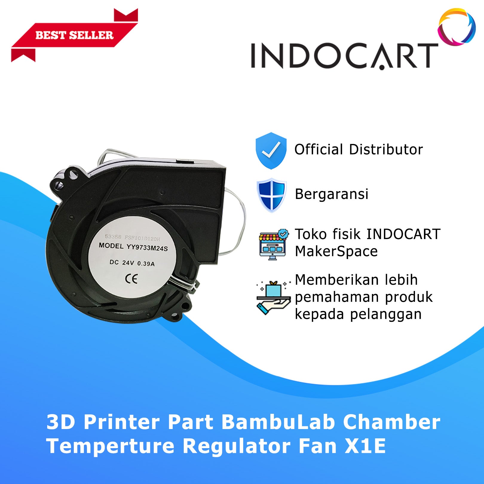 3D Printer Parts BambuLab Chamber Temperture Regulator Fan BambuLab X1E