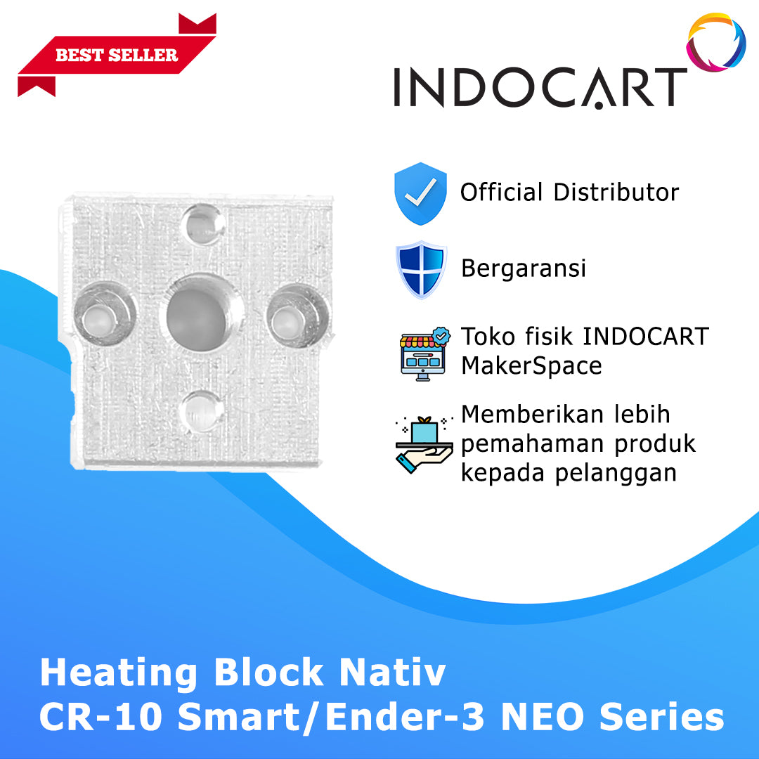 3D Printer Parts Creality OEM Heat Block 20×20×10 Al6061 Aluminium Creality Ender 3Neo/E3Max Neo/CR 6SE