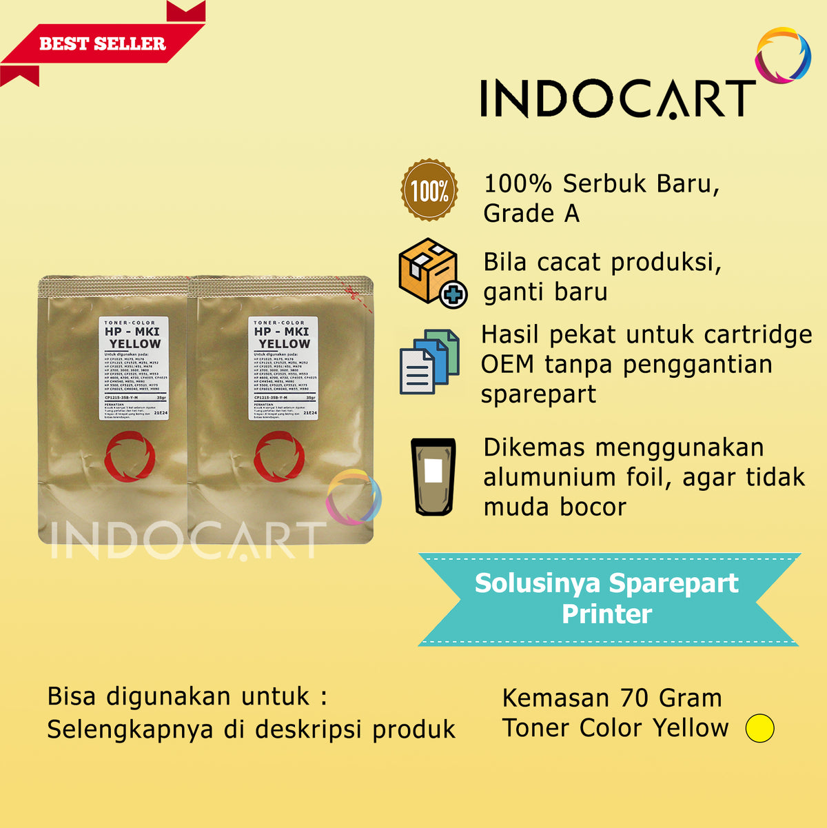 Serbuk Toner Warna Mitsubishi-125A 126A 128A 130A-HP CP1215 CP1025 CP1525 M176 M177 (35gr-170gr)