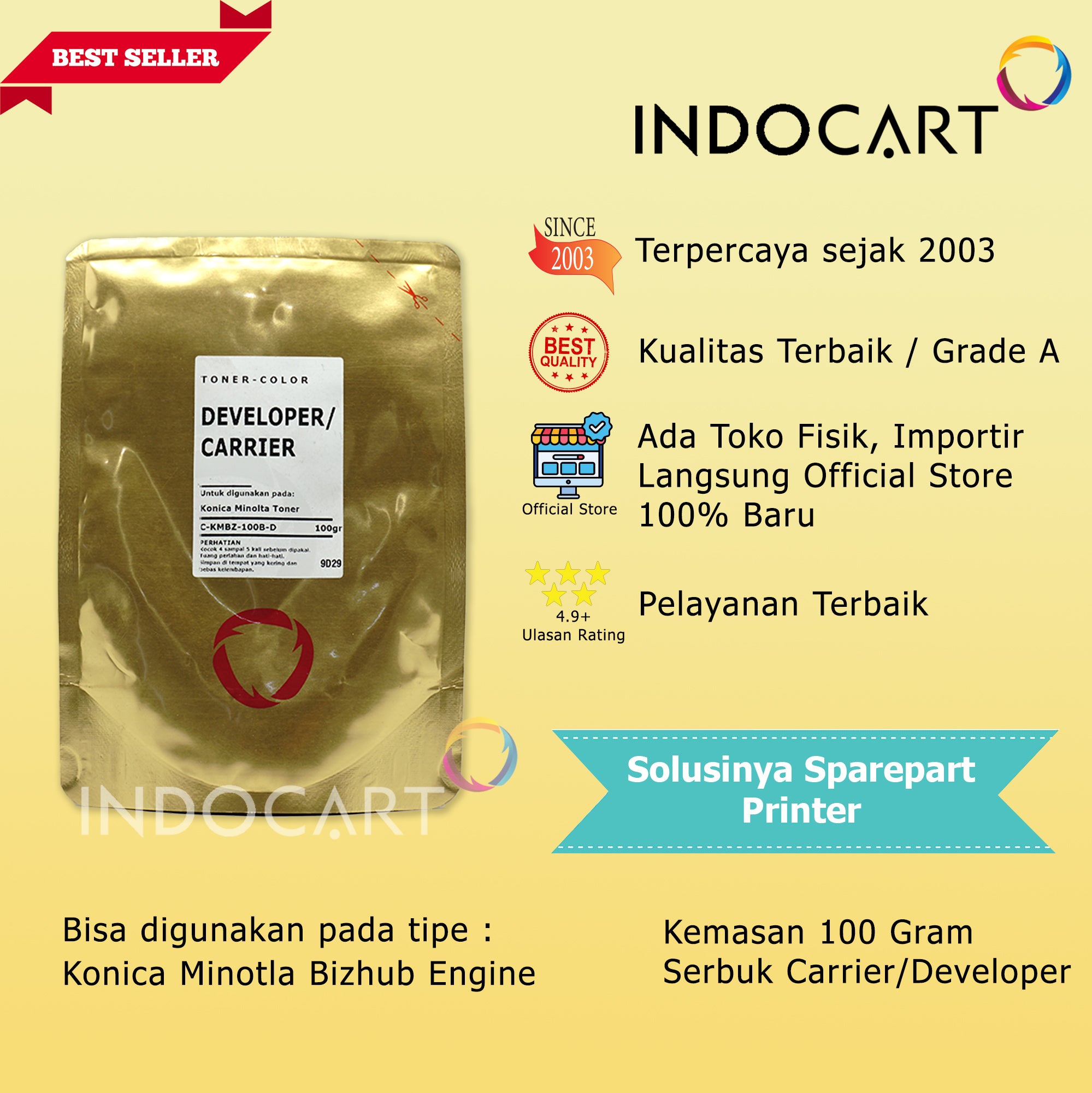 Serbuk Toner Developer Carrier-Konica Minolta Bizhub-100gr