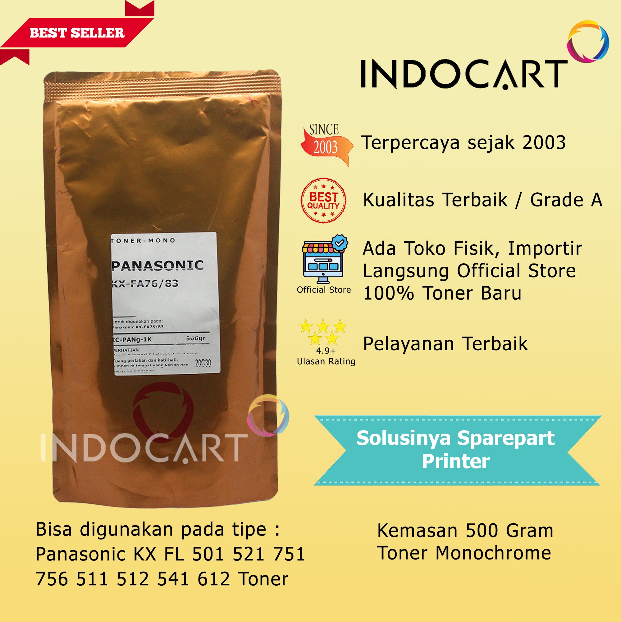 Serbuk Toner Regular-KX-FA83KX FL 511 512 541 612-500gr