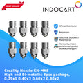 3D Printer Parts Creality OEM Nozzle Kit MK8 High End Bi Metallic 8Pcs Pack 0.25 0.4 0.6 0.8