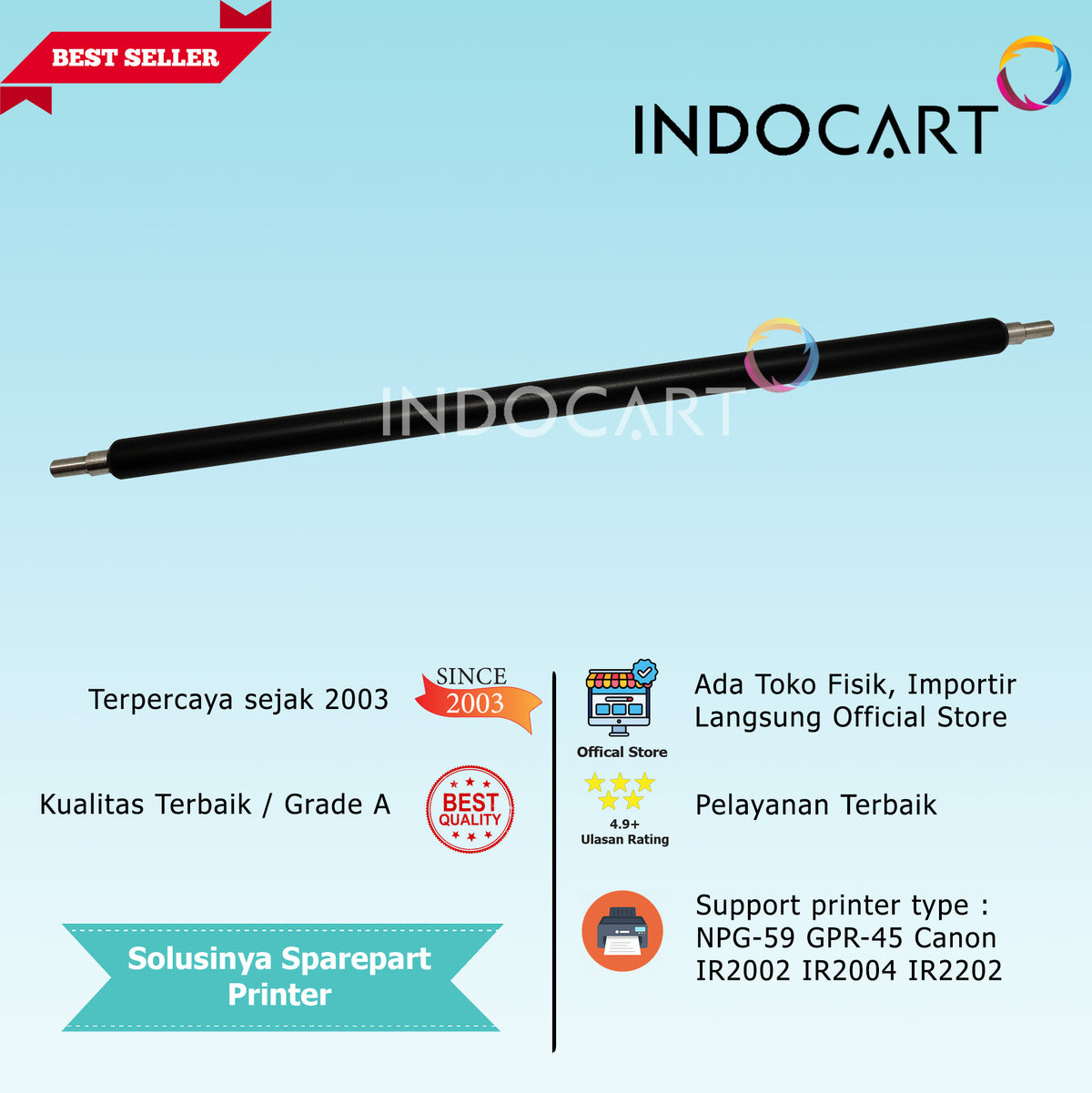 PCR Primary Charge Roller NPG-28 GPR-18-Canon IR2016 IR2018 IR2020 IR2022 IR2025
