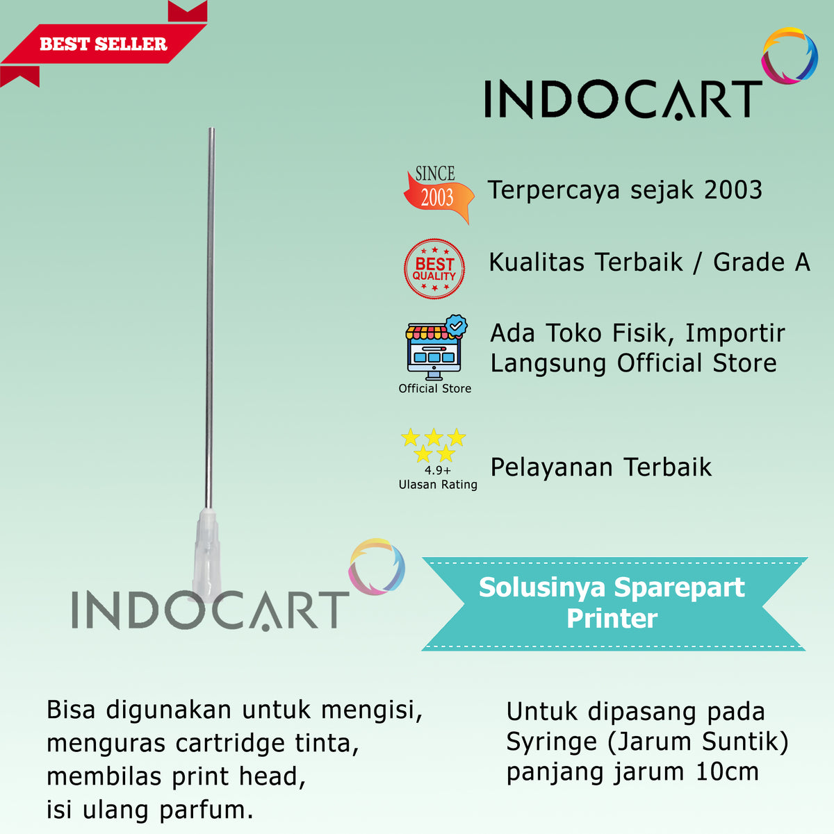 Needle-Kepala Jarum Suntik Spuid Spuit Panjang-HP 78 Cartridge 10cm-5 Pcs