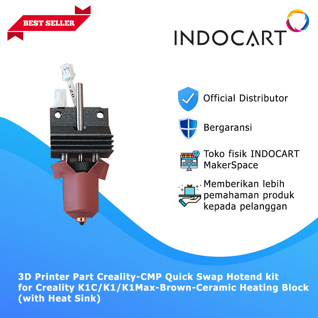 3D Printer Parts Creality Compatible Quick Swap Hotend Kit Brown Ceramic Heating Block with Heat Sink Creality K1C/K1/K1Max