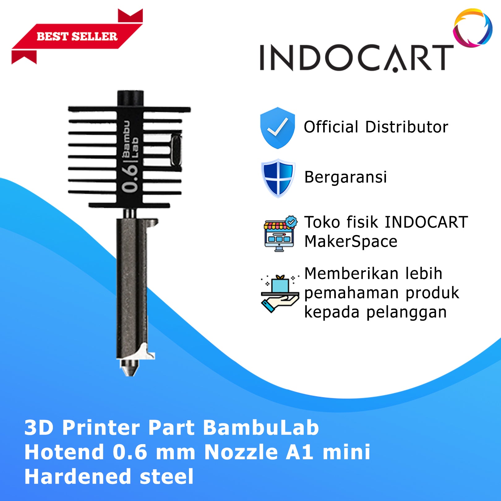 3D Printer Parts BambuLab Hotend 0.6 Nozzle Hardened Steel BambuLab A1 Series