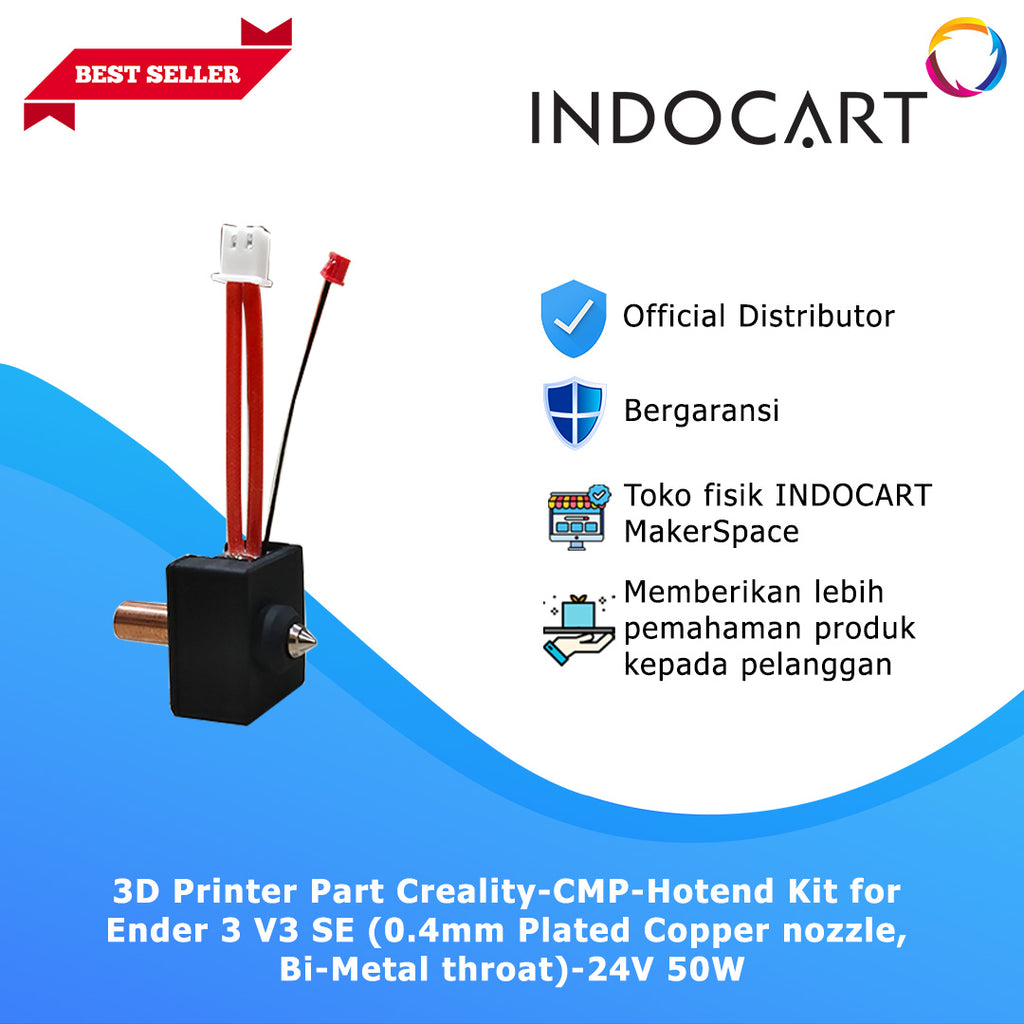 3D Printer Parts Creality Compatible Hotend Kit with 0.4mm Nozzle and Throat-24V 50W Creality Ender-3 S1 Pro/CR-10 Smart Pro/Sermoon V1/Pro