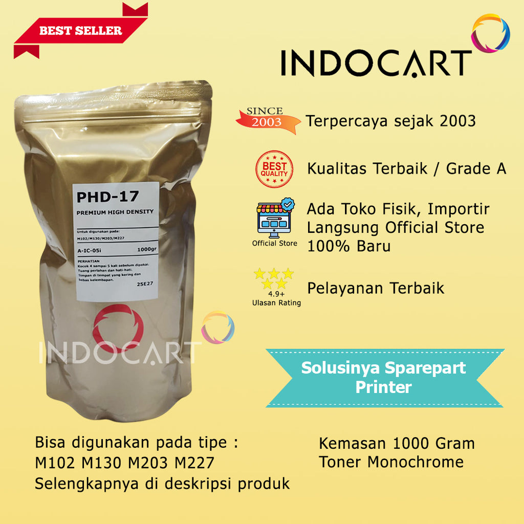 Serbuk Toner PHD 17-CF217A 17A CF230A 30A-HP LaserJet M102 M130 M203 M227-1kg