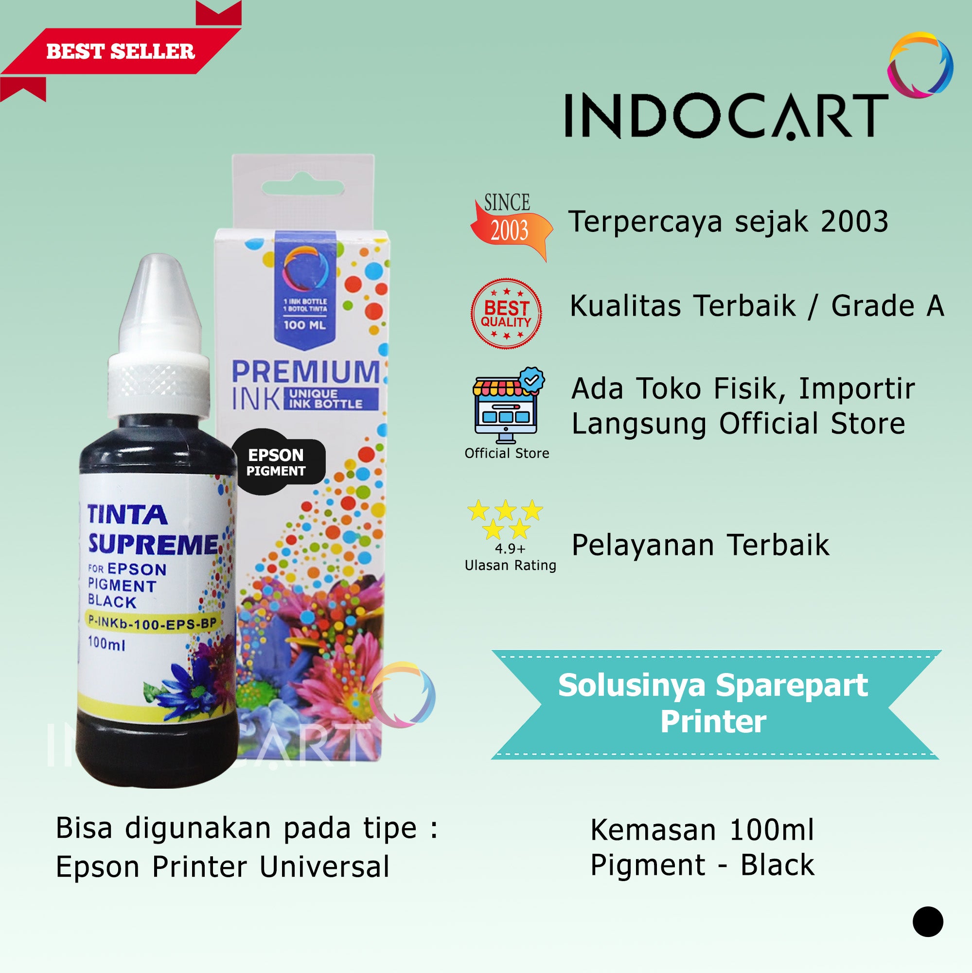 Tinta Refill Printer Epson Pigment Ink 100ml-Dengan Dus