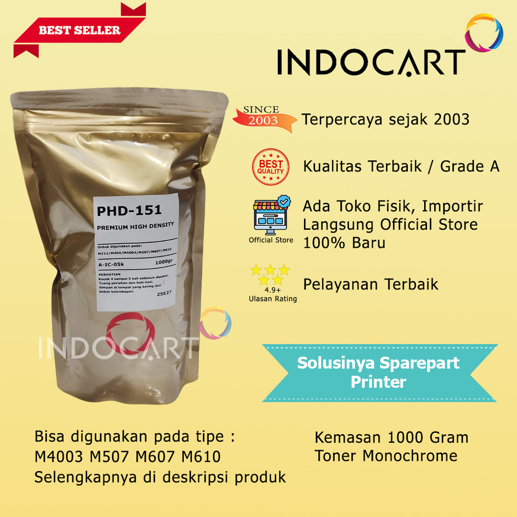 Serbuk Toner PHD 151-136A 136X 76A 76X 151A 151X 89A 37A 147A-HP LJ M211 M404 M4003 M507-1kg