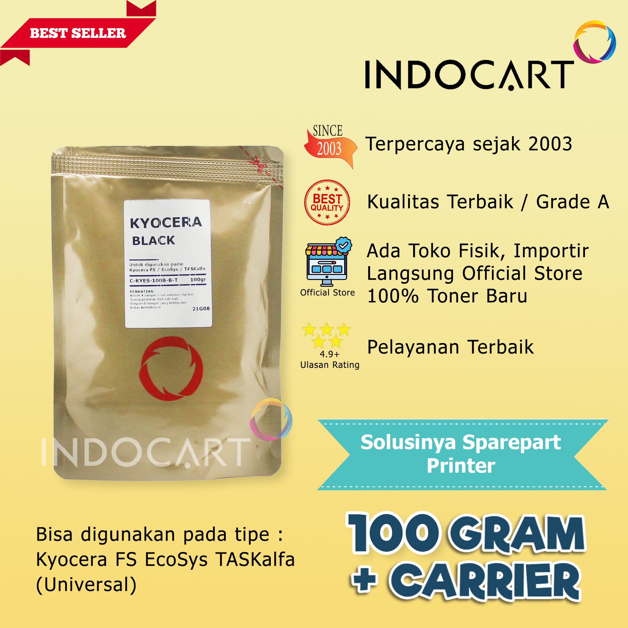 Serbuk Toner Warna Jepang Compatible-Carrier/Developer TASKalfa 2552ci 3252ci-100gr