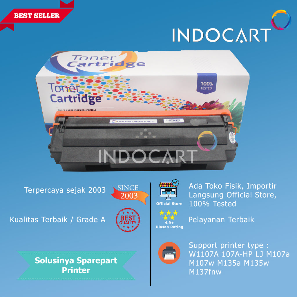 Toner Cartridge Compatible W1107A 107A-HP M107 M135 M137-High Yield