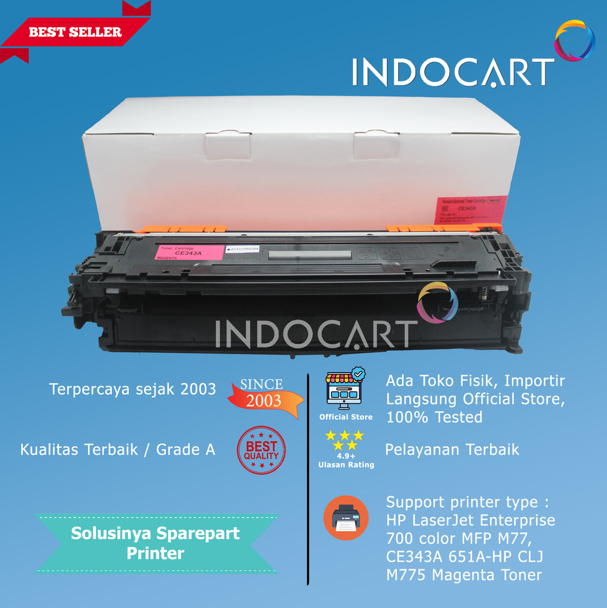 Toner Cartridge Compatible CE340A CE341A CE342A CE343A 651A-HP M775