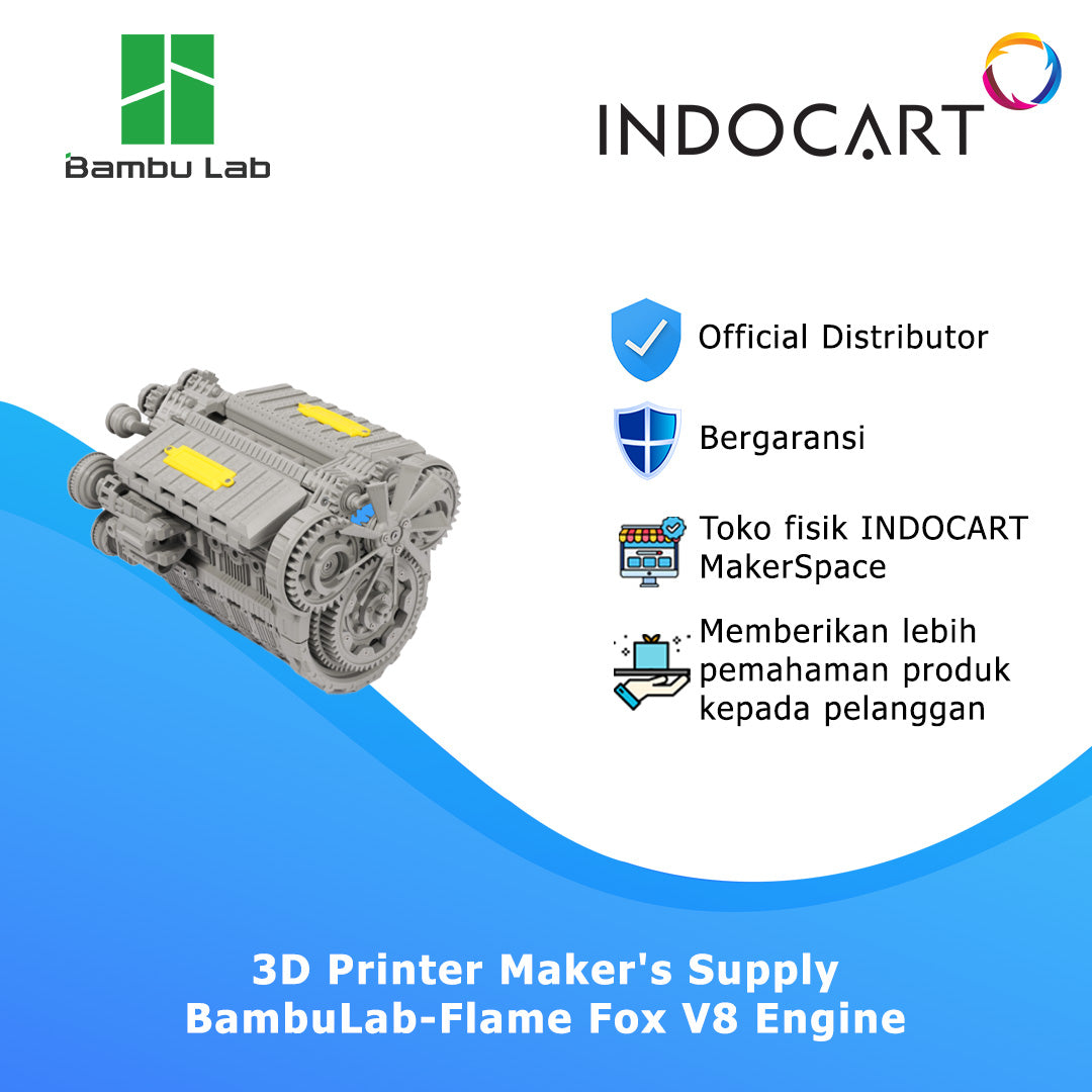 3D Printer Maker's Supply Parts BambuLab Model Flame Fox V8 Engine