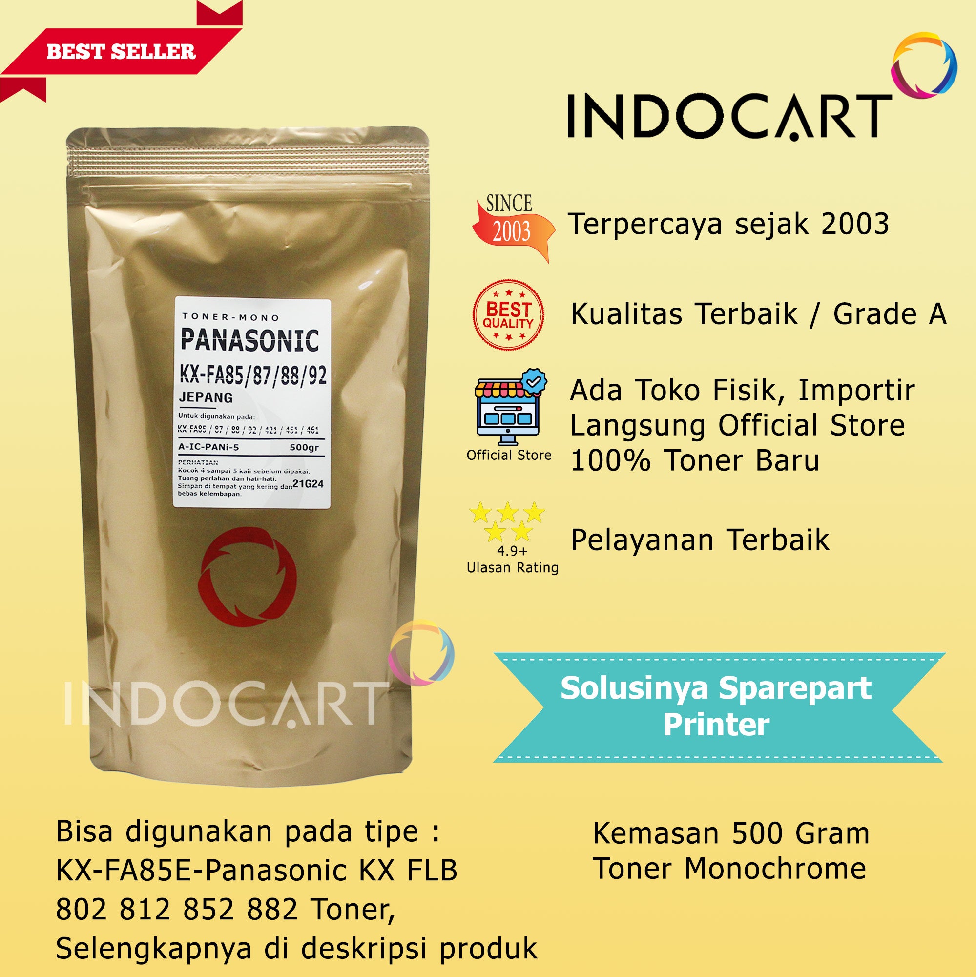 Serbuk Toner Jepang KX-FA85E FAT88E-KX FL 401 402 403 422 423 FLB 802 812 852 882