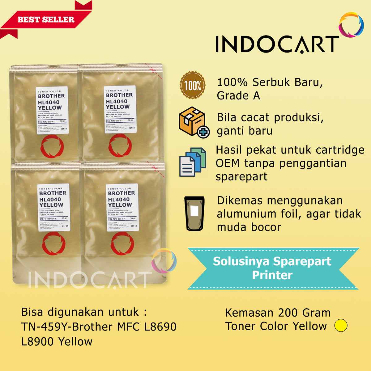 Serbuk Toner Warna Jepang TN-263 TN-267 TN-340 TN-348-HL L3210 L3230 4150 4570 DCP L3551 (200gr-225gr)