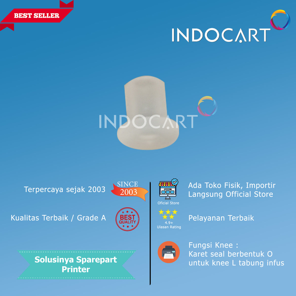 Seal Karet untuk Knee L Tabung Infus Modif CISS HP Canon Epson Import-100 Pcs