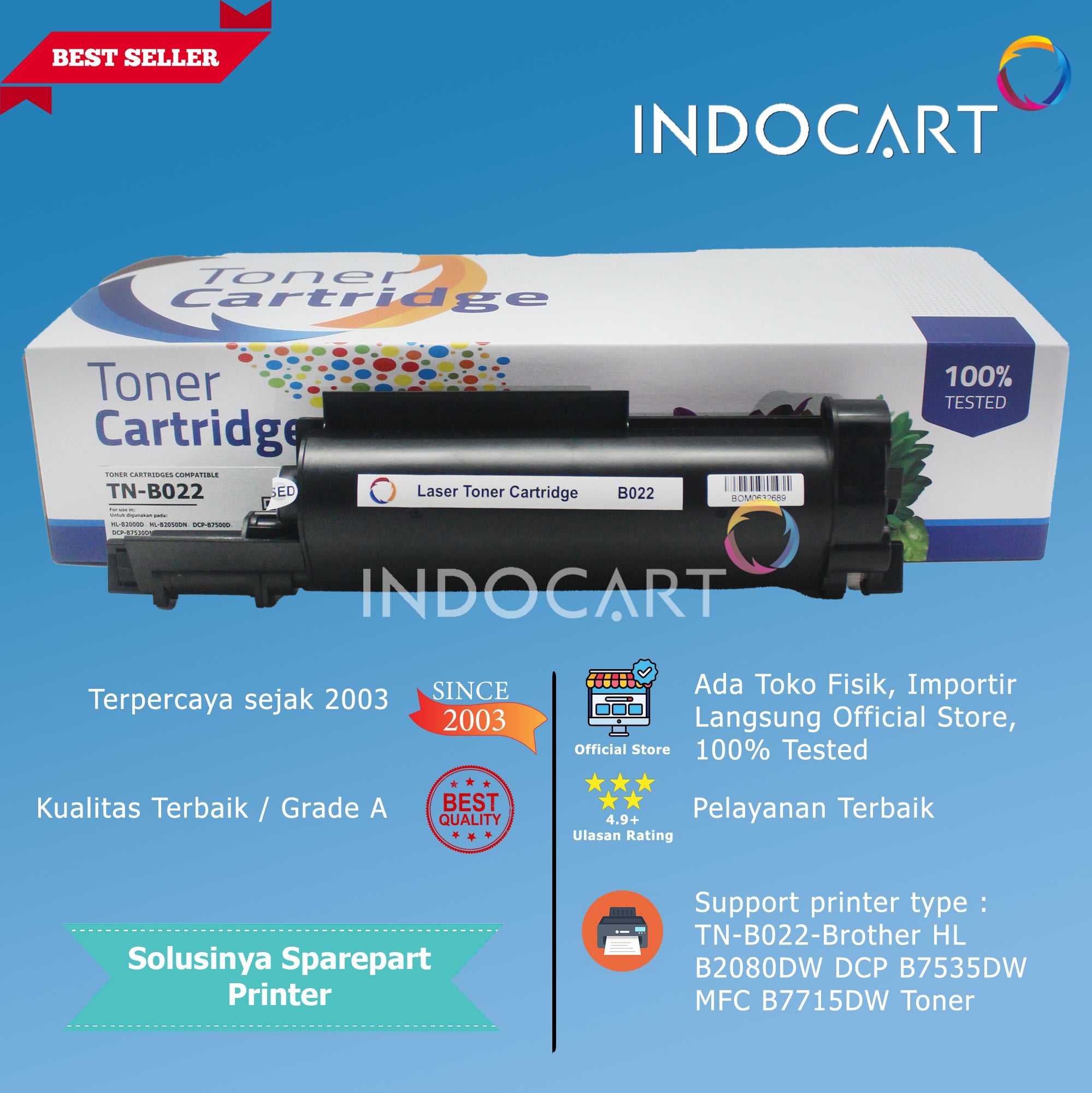 Toner Cartridge Compatible TN-B022-Brother HL B2080DW DCP B7535DW MFC B7715DW