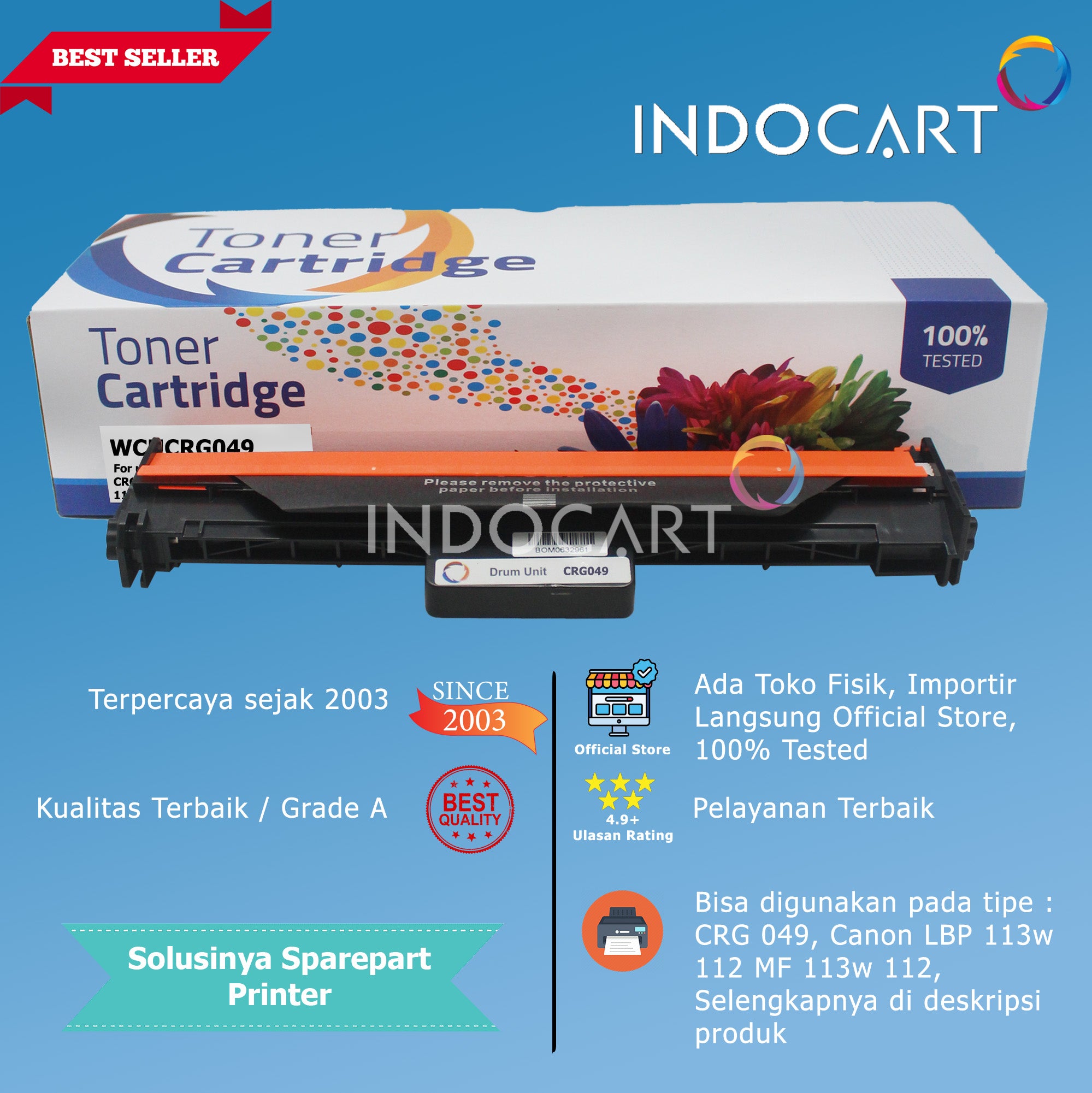 Toner Cartridge Compatible CRG 049-Canon LBP 113w 112 MF 113w 112