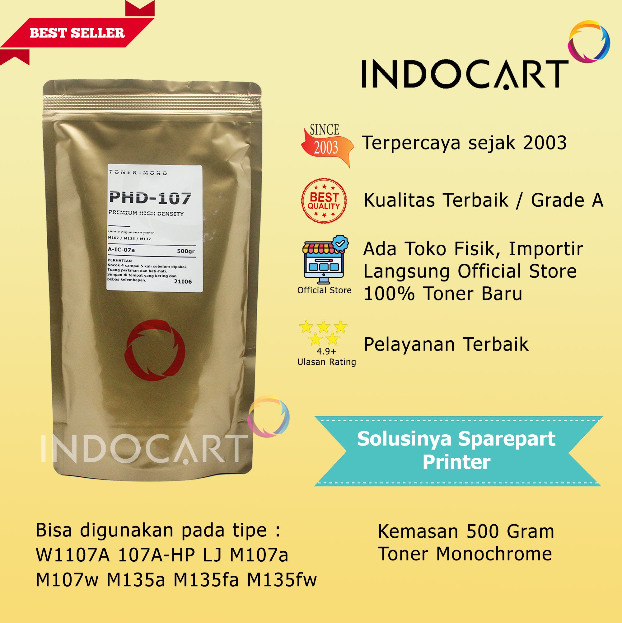 Serbuk Toner PHD-W1103A 103A W1104A 104A-HP Laser NS 1000 MFP 1200