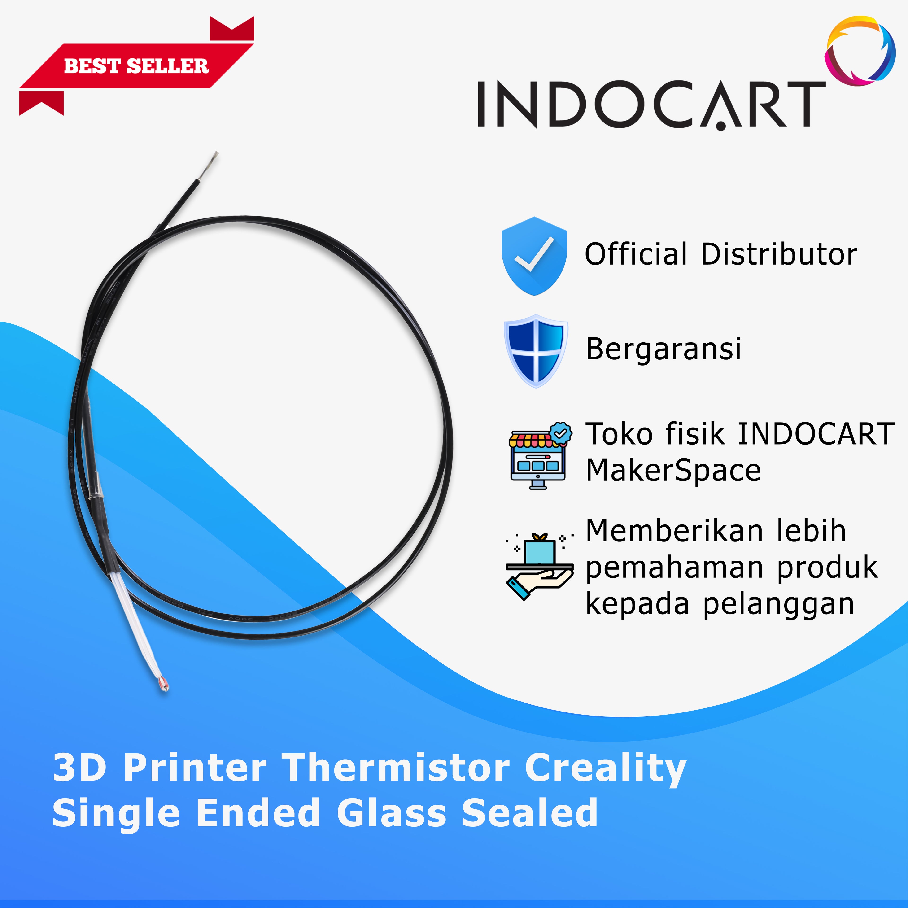 3D Printer Parts Creality OEM Thermistor Single Ended Glass Sealed Creality Ender 3/E5/E6/CR 6/CR 10
