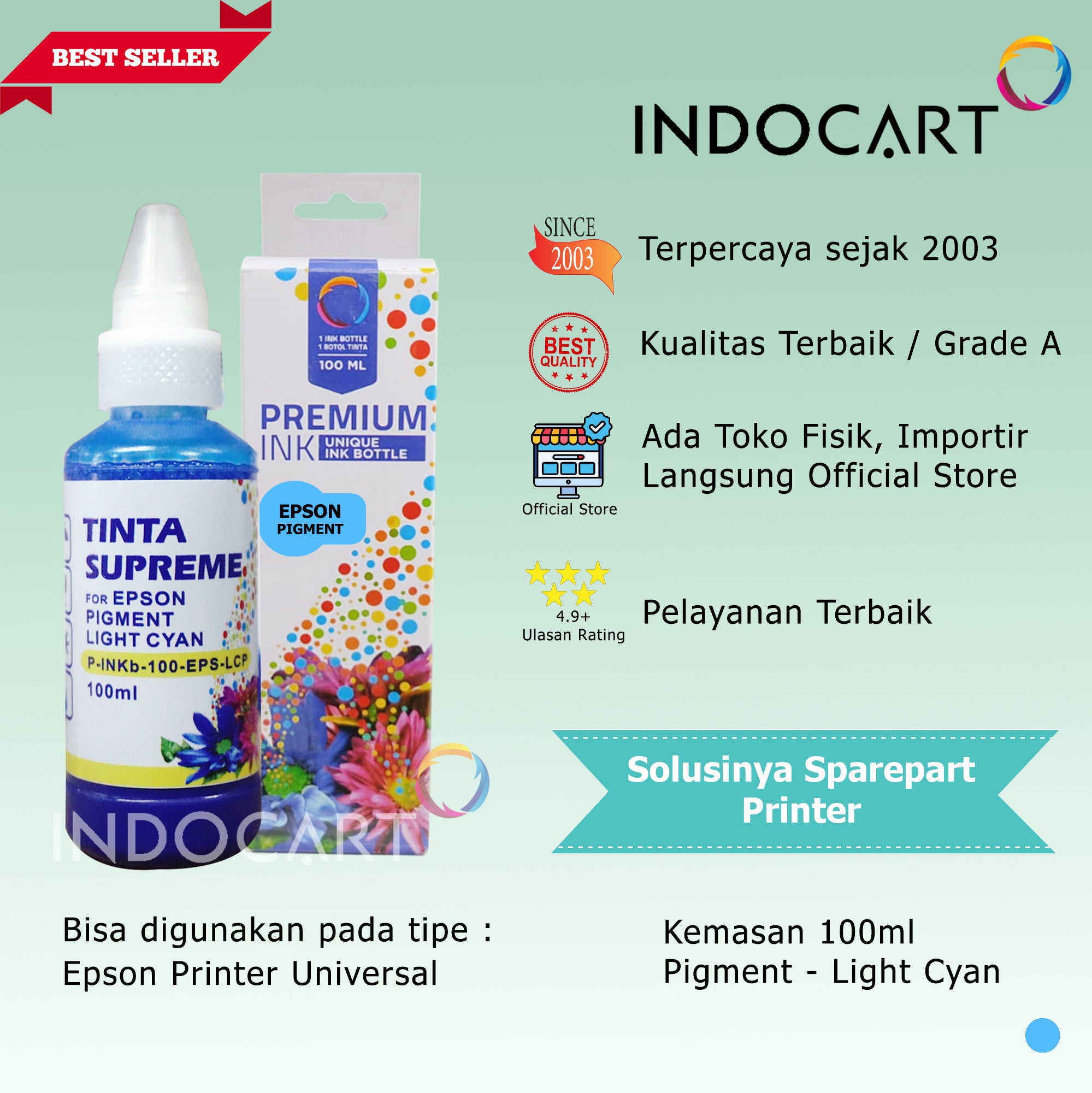 Tinta Refill Printer Epson Pigment Ink 100ml-Dengan Dus
