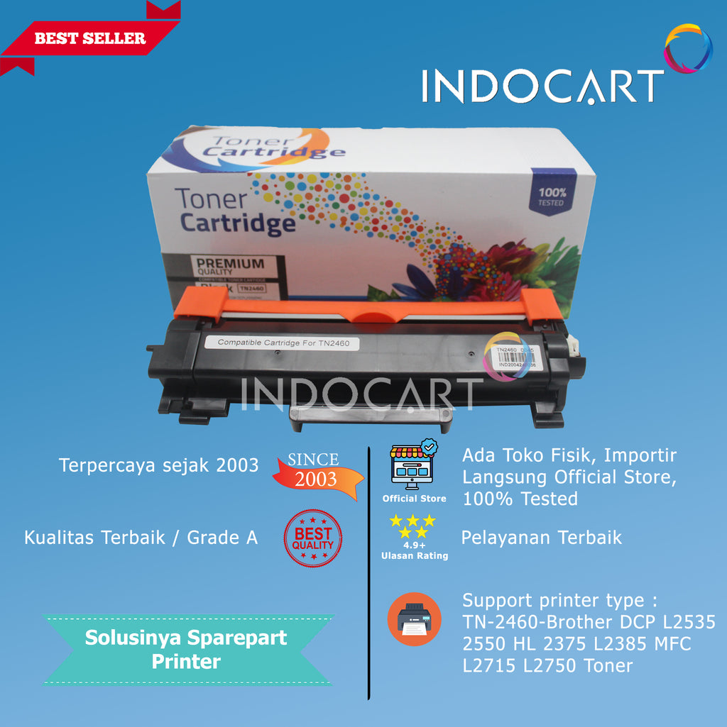 Toner Cartridge Compatible TN-2460-DCP L2535 L2550 HL L2375 L2385 MFC L2715 L2750